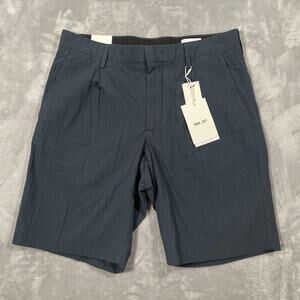 NN. 07 Bill Shorts 32 Blue Pleated Textured Luxury Preppy Casual Mr Porter New